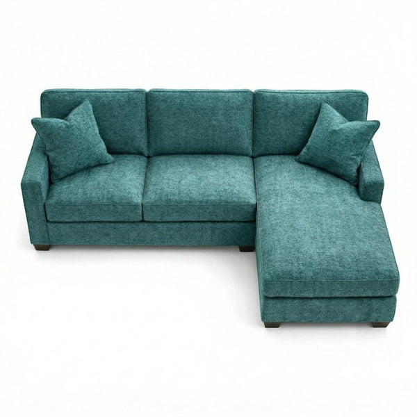 English Elm Clifford L-Shaped Sectional Emerald Polyester Upholstered Living Room Sofa USA Made Hepburn Emerald B2761P499210