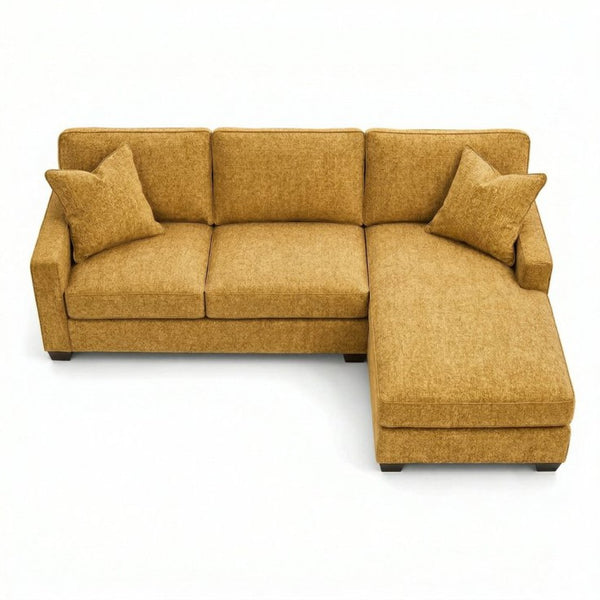 English Elm Clifford L-Shaped Sectional Emerald Polyester Upholstered Living Room Sofa USA Made Hepburn Chai Tea B2761P499211