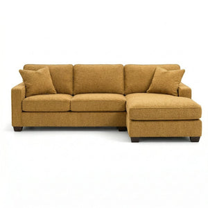 English Elm Clifford L-Shaped Sectional Emerald Polyester Upholstered Living Room Sofa USA Made Hepburn Chai Tea B2761P499211