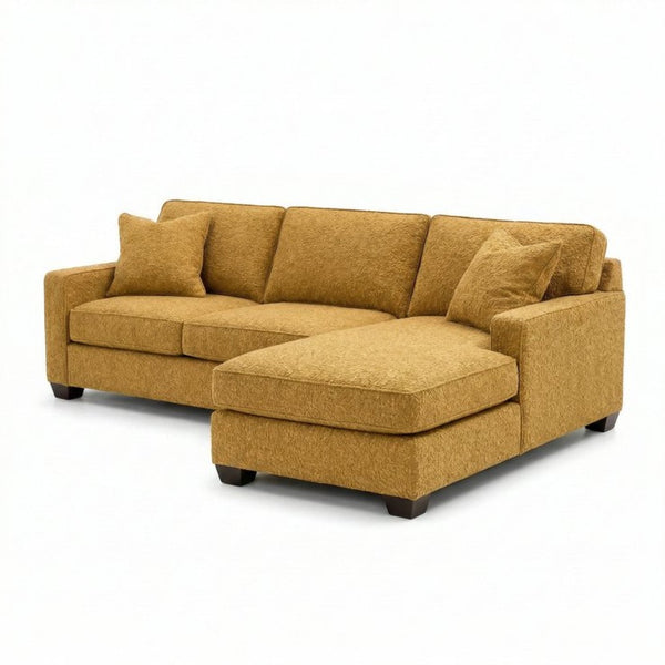 English Elm Clifford L-Shaped Sectional Emerald Polyester Upholstered Living Room Sofa USA Made Hepburn Chai Tea B2761P499211