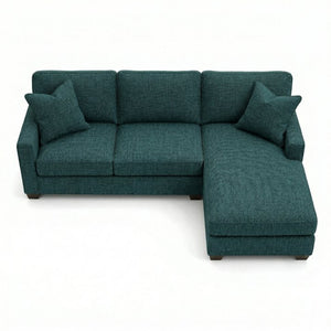 English Elm Clifford L-Shaped Sectional Emerald Polyester Upholstered Living Room Sofa USA Made Hepburn Teal B2761P499212