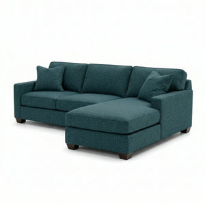 English Elm Clifford L-Shaped Sectional Emerald Polyester Upholstered Living Room Sofa USA Made Hepburn Teal B2761P499212