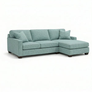 English Elm Clifford L-Shaped Sectional Emerald Polyester Upholstered Living Room Sofa USA Made Leslie Robins Egg B2761P499213