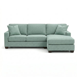 English Elm Clifford L-Shaped Sectional Emerald Polyester Upholstered Living Room Sofa USA Made Leslie Robins Egg B2761P499213