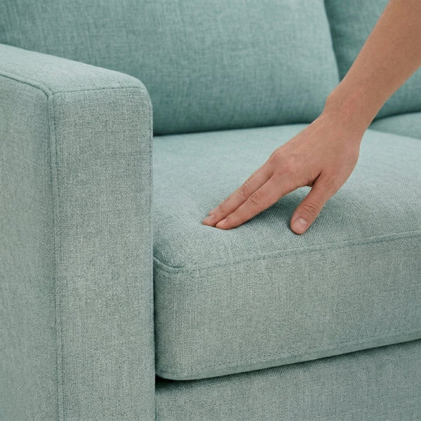 English Elm Clifford L-Shaped Sectional Emerald Polyester Upholstered Living Room Sofa USA Made Leslie Robins Egg B2761P499213