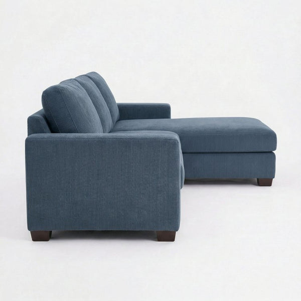 English Elm Clifford L-Shaped Sectional Emerald Polyester Upholstered Living Room Sofa USA Made Leslie Peacock Slate Blue B2761P499214