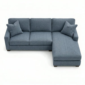English Elm Clifford L-Shaped Sectional Emerald Polyester Upholstered Living Room Sofa USA Made Leslie Peacock Slate Blue B2761P499214