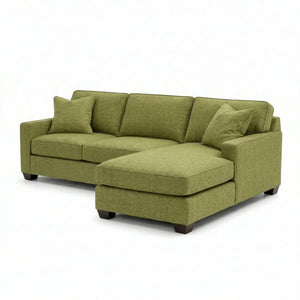 English Elm Clifford L-Shaped Sectional Emerald Polyester Upholstered Living Room Sofa USA Made Green Notion Appletini B2761P499215