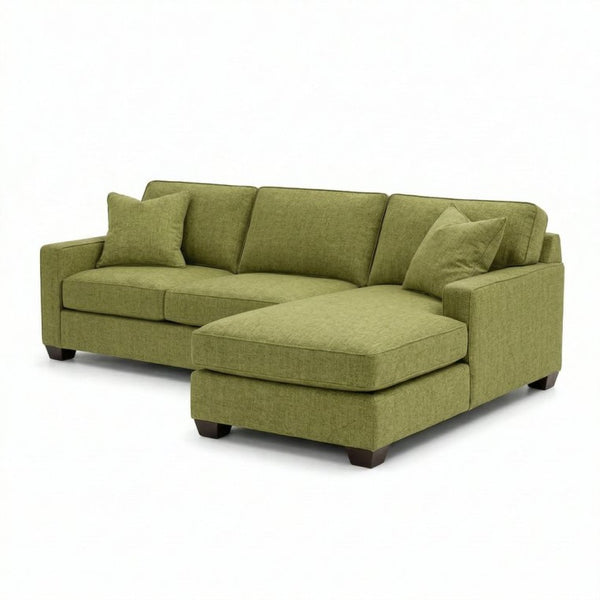 English Elm Clifford L-Shaped Sectional Emerald Polyester Upholstered Living Room Sofa USA Made Green Notion Appletini B2761P499215