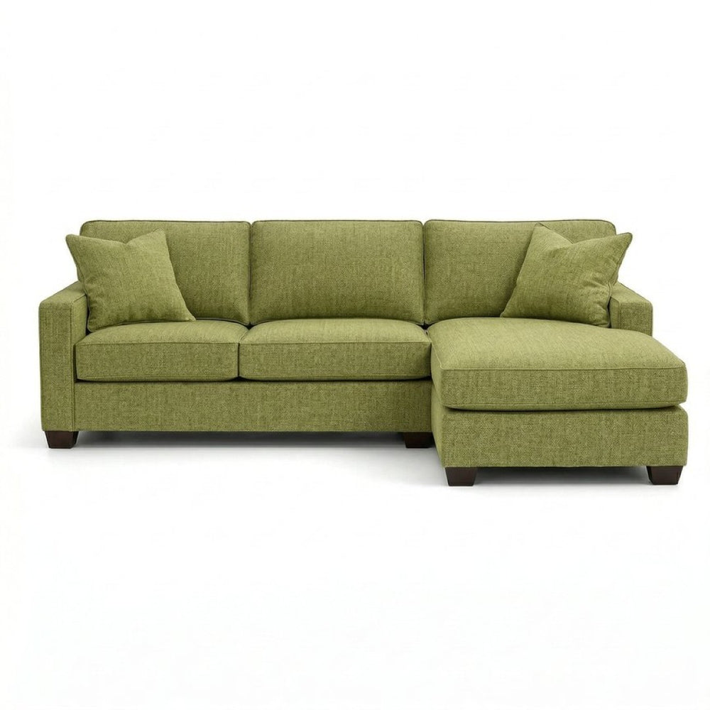 English Elm Clifford L-Shaped Sectional Emerald Polyester Upholstered Living Room Sofa USA Made Green Notion Appletini B2761P499215