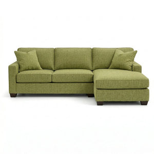 English Elm Clifford L-Shaped Sectional Emerald Polyester Upholstered Living Room Sofa USA Made Green Notion Appletini B2761P499215