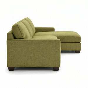 English Elm Clifford L-Shaped Sectional Emerald Polyester Upholstered Living Room Sofa USA Made Green Notion Appletini B2761P499215