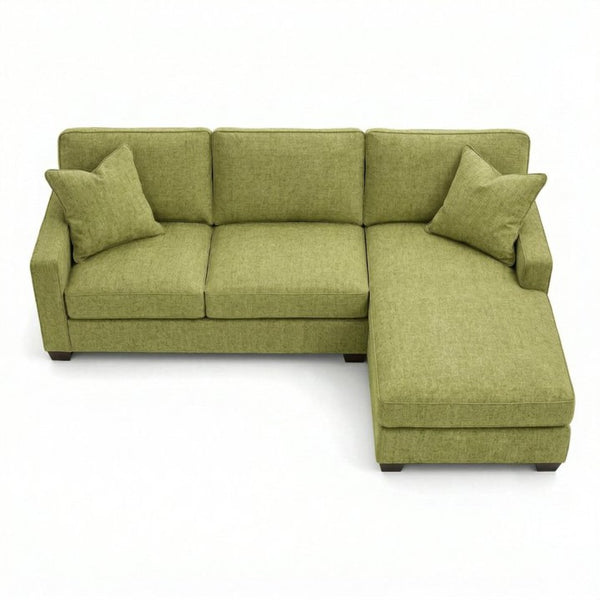 English Elm Clifford L-Shaped Sectional Emerald Polyester Upholstered Living Room Sofa USA Made Green Notion Appletini B2761P499215