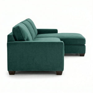 English Elm Talmadge L-shaped Chenille Sectional Handcrafted Usa Chaise Lounge Contemporary Living Room Forest Green B2761P499217