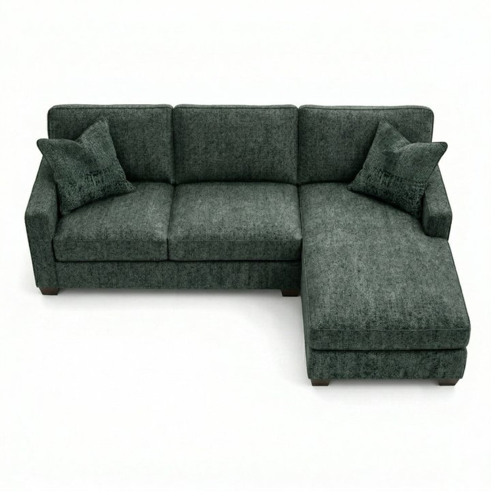 English Elm Talmadge L-shaped Chenille Sectional Handcrafted Usa Chaise Lounge Contemporary Living Room Sage Green B2761P499218