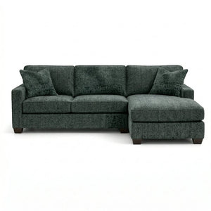 English Elm Talmadge L-shaped Chenille Sectional Handcrafted Usa Chaise Lounge Contemporary Living Room Sage Green B2761P499218