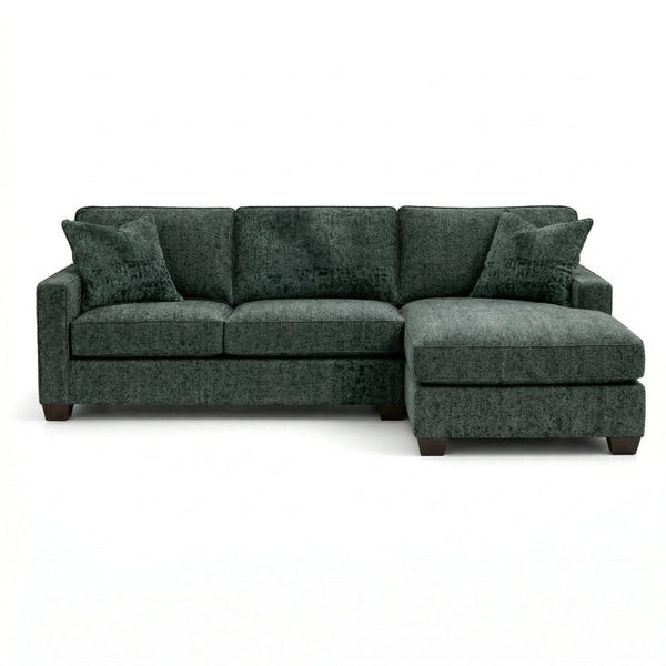 English Elm Talmadge L-shaped Chenille Sectional Handcrafted Usa Chaise Lounge Contemporary Living Room Sage Green B2761P499218