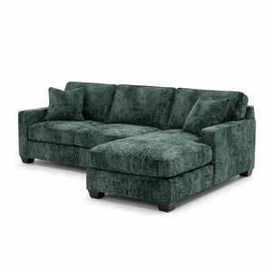 English Elm Talmadge L-shaped Chenille Sectional Handcrafted Usa Chaise Lounge Contemporary Living Room Sage Green B2761P499218