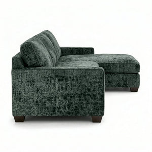 English Elm Talmadge L-shaped Chenille Sectional Handcrafted Usa Chaise Lounge Contemporary Living Room Sage Green B2761P499218