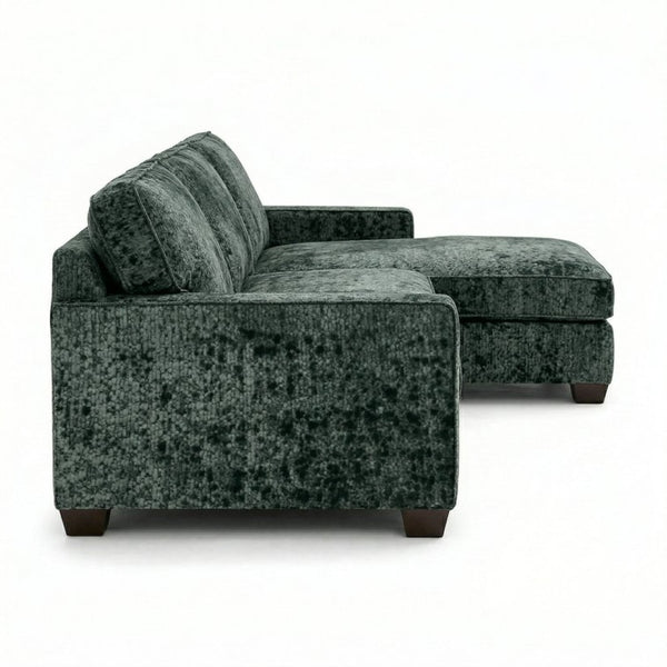 English Elm Talmadge L-shaped Chenille Sectional Handcrafted Usa Chaise Lounge Contemporary Living Room Sage Green B2761P499218