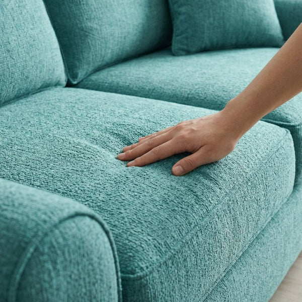 English Elm Irlanda Emerald Polyester Sofa Handcrafted in USA with Square Arms for Living Rooms Hepburn Emerald B2761P502673