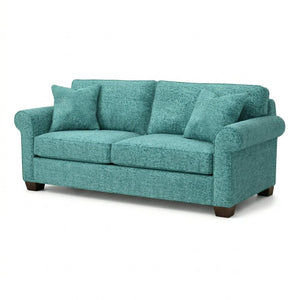 English Elm Irlanda Emerald Polyester Sofa Handcrafted in USA with Square Arms for Living Rooms Hepburn Emerald B2761P502673