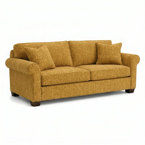 English Elm Irlanda Emerald Polyester Sofa Handcrafted in USA with Square Arms for Living Rooms Yellow Hepburn Chai Tea B2761P502674