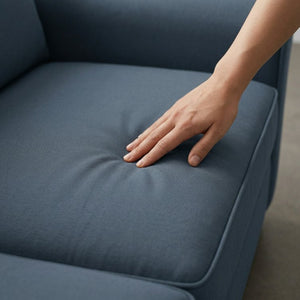 English Elm Irlanda Emerald Polyester Sofa Handcrafted in USA with Square Arms for Living Rooms Leslie Peacock Slate Blue B2761P502677