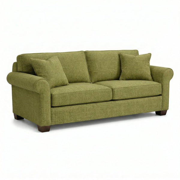 English Elm Irlanda Emerald Polyester Sofa Handcrafted in USA with Square Arms for Living Rooms Notion Appletini B2761P502678