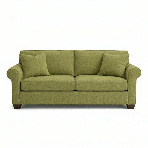 English Elm Irlanda Emerald Polyester Sofa Handcrafted in USA with Square Arms for Living Rooms Notion Appletini B2761P502678