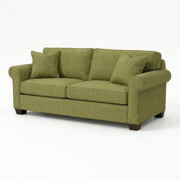 English Elm Irlanda Emerald Polyester Sofa Handcrafted in USA with Square Arms for Living Rooms Notion Appletini B2761P502678