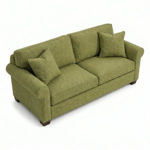 English Elm Irlanda Emerald Polyester Sofa Handcrafted in USA with Square Arms for Living Rooms Notion Appletini B2761P502678