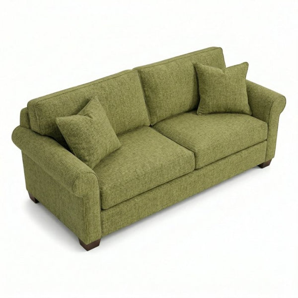 English Elm Irlanda Emerald Polyester Sofa Handcrafted in USA with Square Arms for Living Rooms Notion Appletini B2761P502678