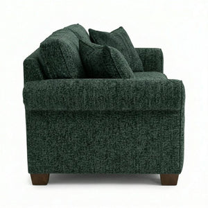 English Elm Irlanda Velvet Three Cushion Sofa USA Crafted Tailored Square Arm Living Room Sage Green B2761P502681