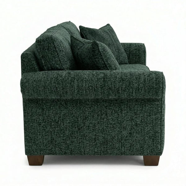 English Elm Irlanda Velvet Three Cushion Sofa USA Crafted Tailored Square Arm Living Room Sage Green B2761P502681