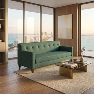 English Elm Harper Velvet Sofa Handcrafted in Usa with Square Arms for Traditional Living Rooms B2761P527711