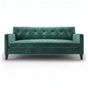 English Elm Harper Velvet Sofa Handcrafted in Usa with Square Arms for Traditional Living Rooms B2761P527711