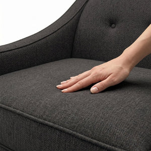 English Elm Berlin Sofa Square Arm Polyester Upholstered Transitional Living Room Seating Handcrafted Charcoal B2761P527932