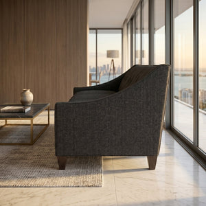 English Elm Berlin Sofa Square Arm Polyester Upholstered Transitional Living Room Seating Handcrafted Charcoal B2761P527932