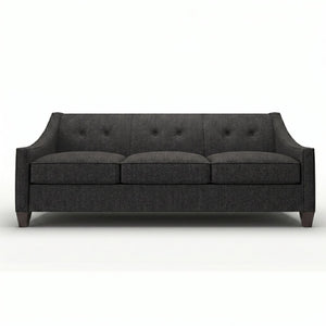 English Elm Berlin Sofa Square Arm Polyester Upholstered Transitional Living Room Seating Handcrafted Charcoal B2761P527932