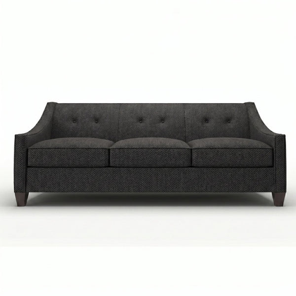 English Elm Berlin Sofa Square Arm Polyester Upholstered Transitional Living Room Seating Handcrafted Charcoal B2761P527932