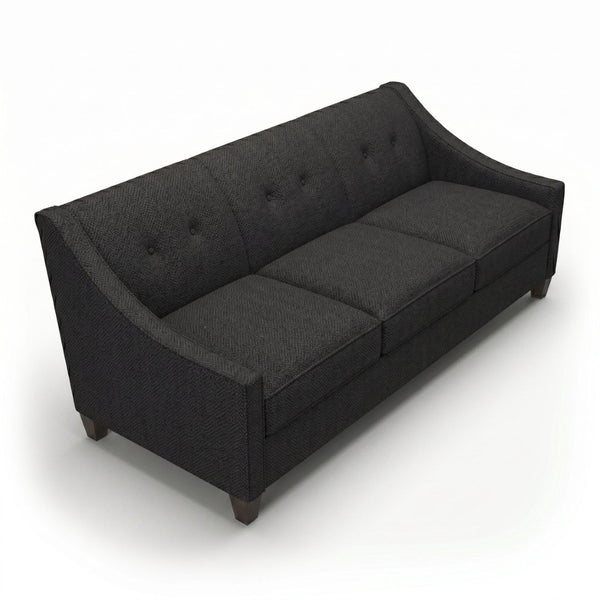 English Elm Berlin Sofa Square Arm Polyester Upholstered Transitional Living Room Seating Handcrafted Charcoal B2761P527932
