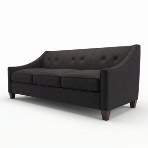 English Elm Berlin Sofa Square Arm Polyester Upholstered Transitional Living Room Seating Handcrafted Charcoal B2761P527932