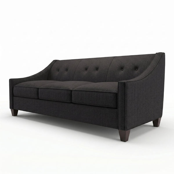 English Elm Berlin Sofa Square Arm Polyester Upholstered Transitional Living Room Seating Handcrafted Charcoal B2761P527932