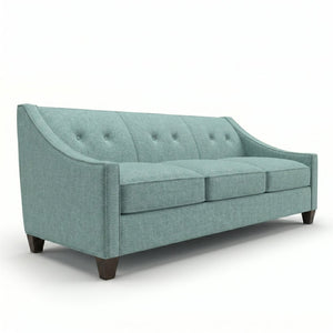 English Elm Berlin Sofa Square Arm Polyester Upholstered Transitional Living Room Seating Handcrafted Light Blue B2761P527933