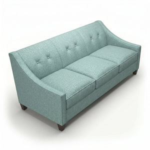 English Elm Berlin Sofa Square Arm Polyester Upholstered Transitional Living Room Seating Handcrafted Light Blue B2761P527933