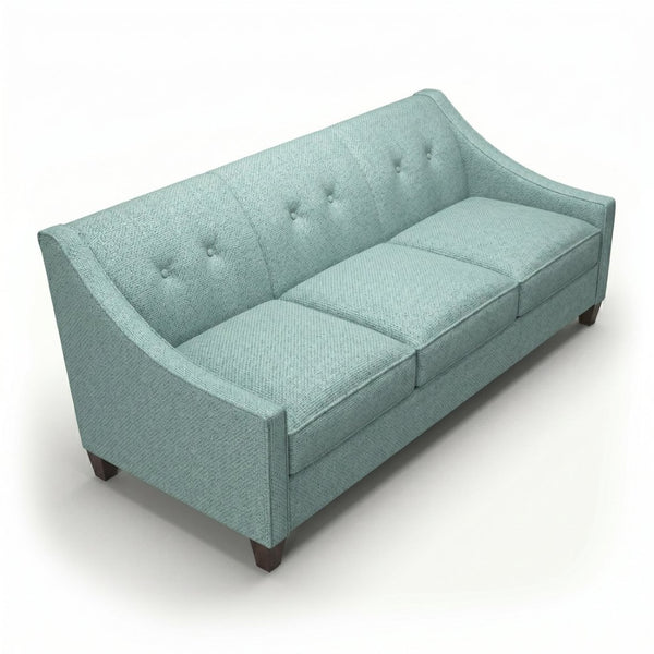 English Elm Berlin Sofa Square Arm Polyester Upholstered Transitional Living Room Seating Handcrafted Light Blue B2761P527933