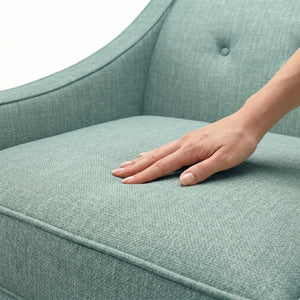 English Elm Berlin Sofa Square Arm Polyester Upholstered Transitional Living Room Seating Handcrafted Light Blue B2761P527933