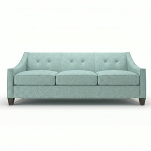 English Elm Berlin Sofa Square Arm Polyester Upholstered Transitional Living Room Seating Handcrafted Light Blue B2761P527933