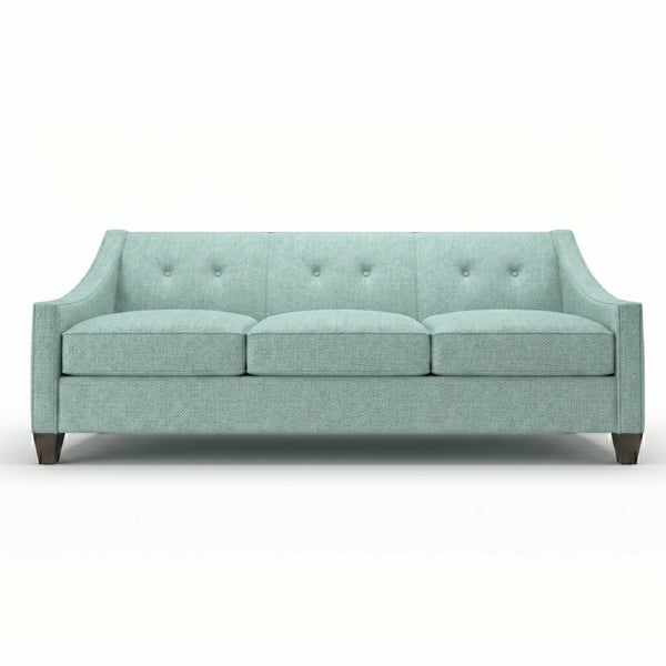 English Elm Berlin Sofa Square Arm Polyester Upholstered Transitional Living Room Seating Handcrafted Light Blue B2761P527933
